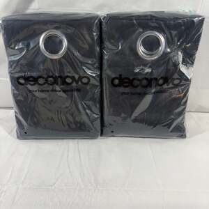 Deconovo Blackout Curtains Set of 2, Grommet Top, Solid Black Panels